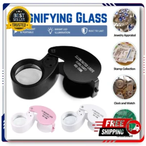 40X Magnifying Loupe with LED Light for Jewelers & Hobbyists - Precision Clarity