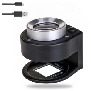 30X Handheld LED Magnifying Glass Jewelers Loupe with Light, Metal Scope for ...